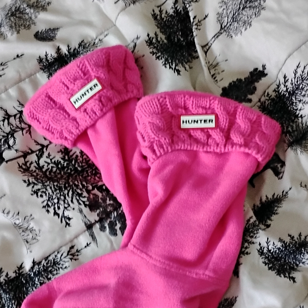 Hunter Fuchsia Cable Knit Boot Liners